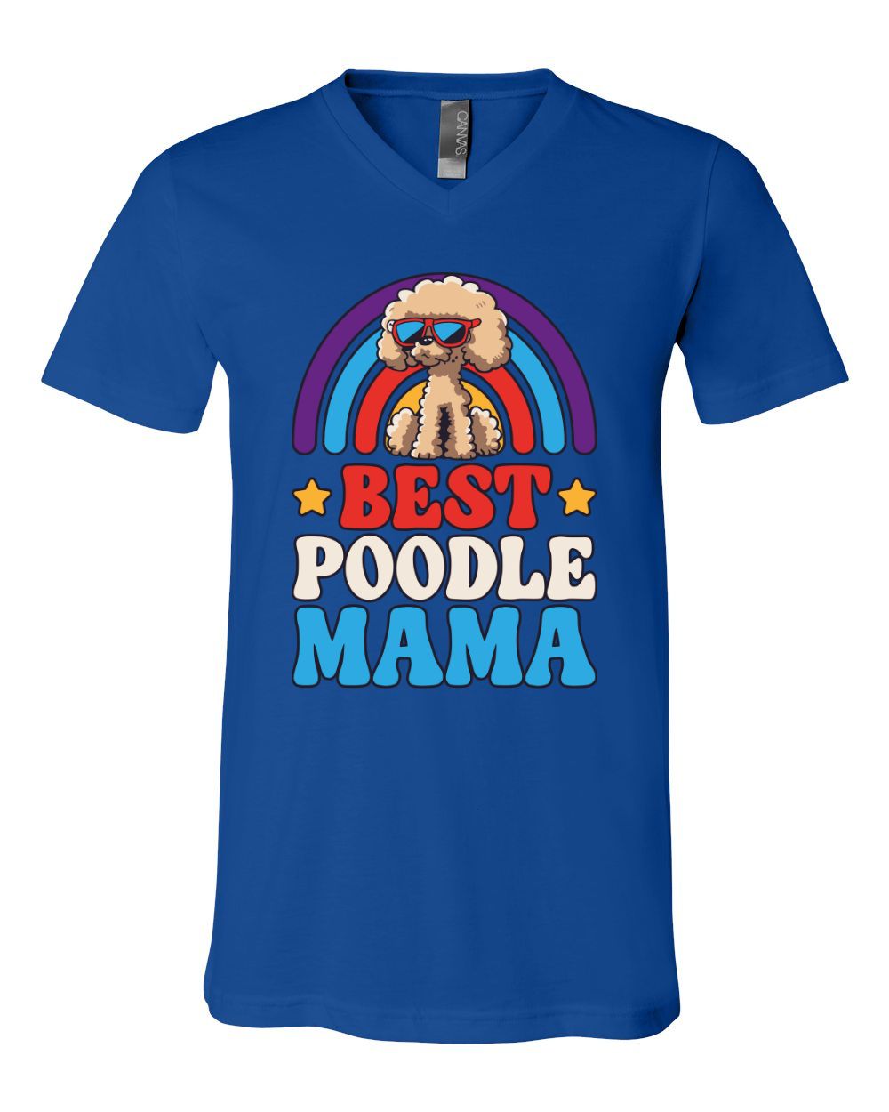Best Poodle Mama Colored Print V-Neck