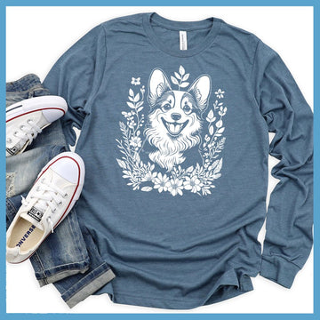 Corgi Floral Long Sleeves