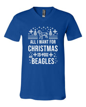 Load image into Gallery viewer, All I Want For Christmas (Is You) Are Beagles V-Neck
