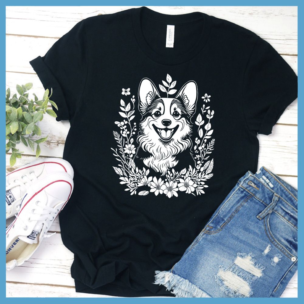 Corgi Floral T-Shirt