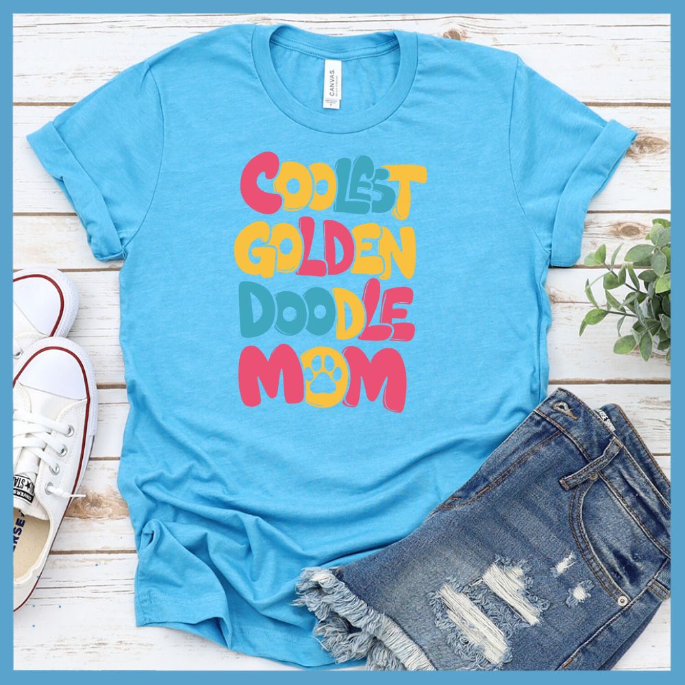 Coolest Goldendoodle Mom Colored Print T-Shirt