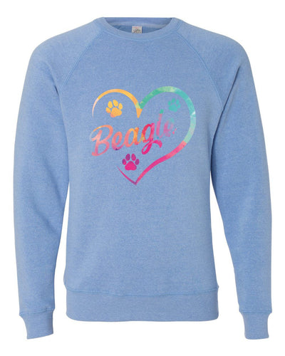 Heart Beagle Colored Print Sweatshirt