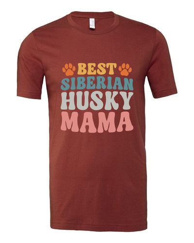 Best Siberian Husky Mama Colored Print T-Shirt