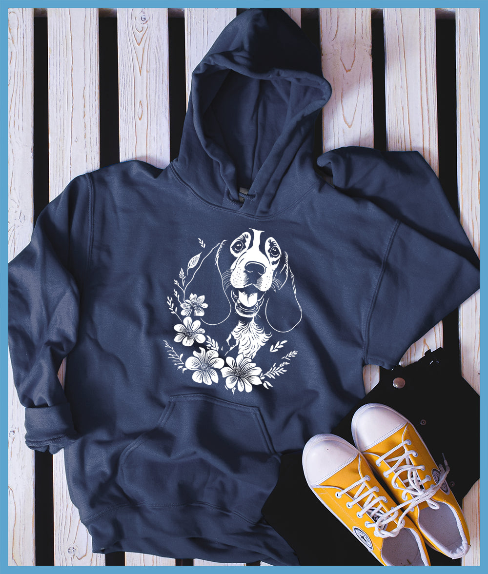 Basset Hound Floral Hoodie