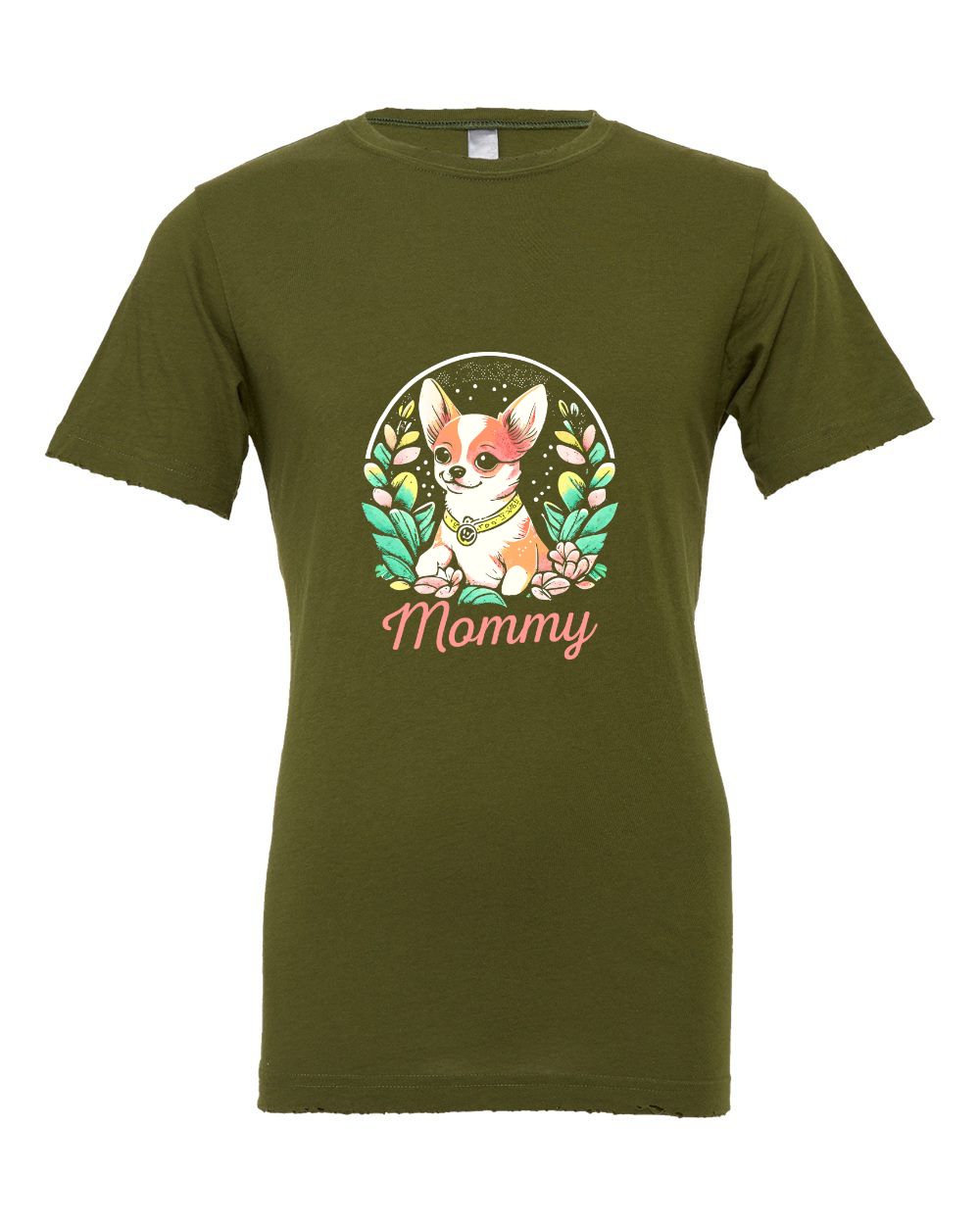 Chihuahua Floral Colored Print T-Shirt