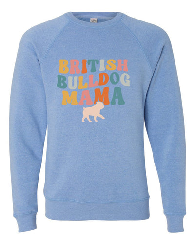 British Bulldog Mama Pastel Colored Print Sweatshirt