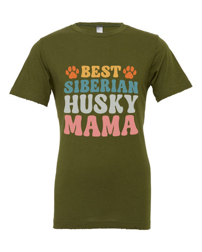 Best Siberian Husky Mama Colored Print T-Shirt
