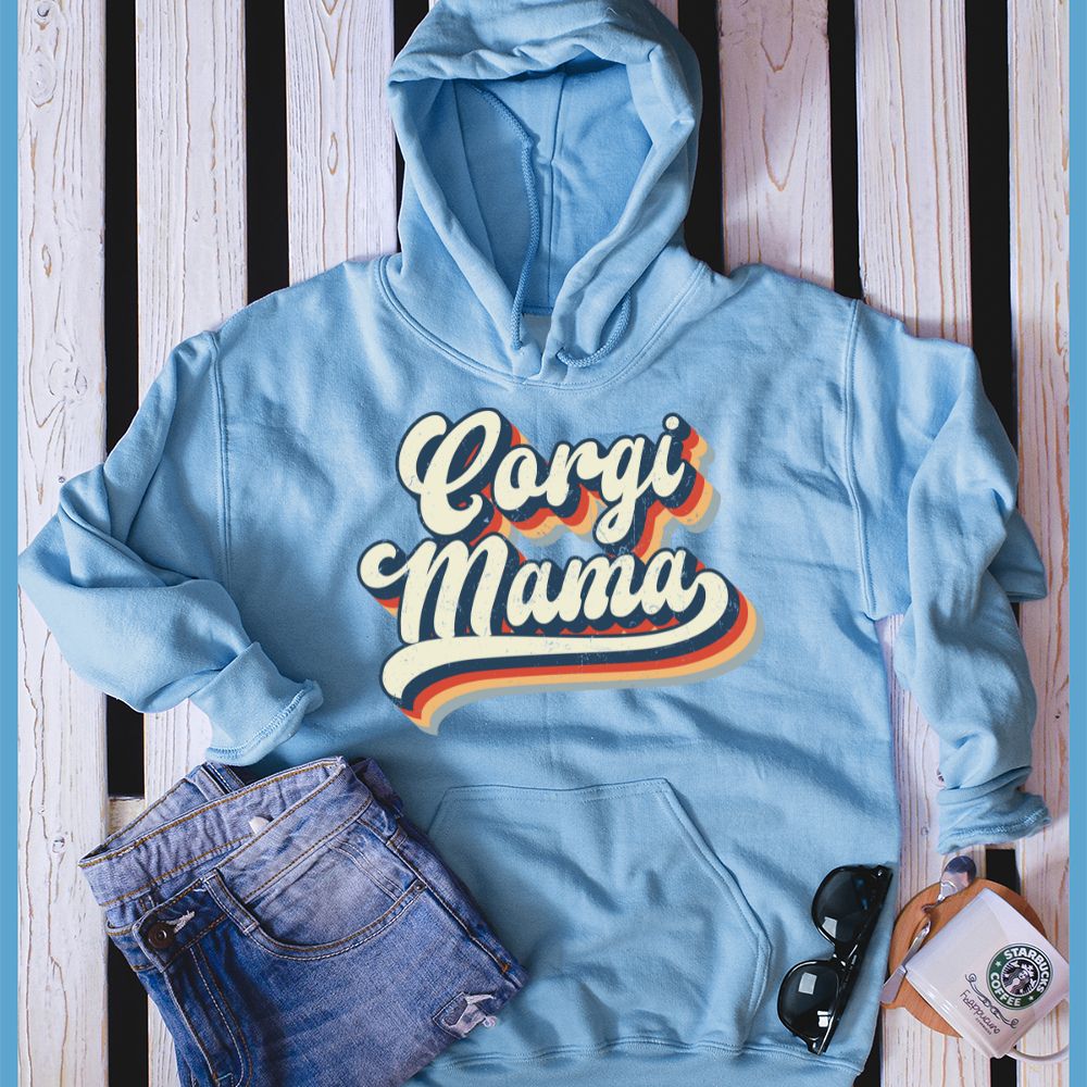 Retro Corgi Mama Colored Print V2 Hoodie