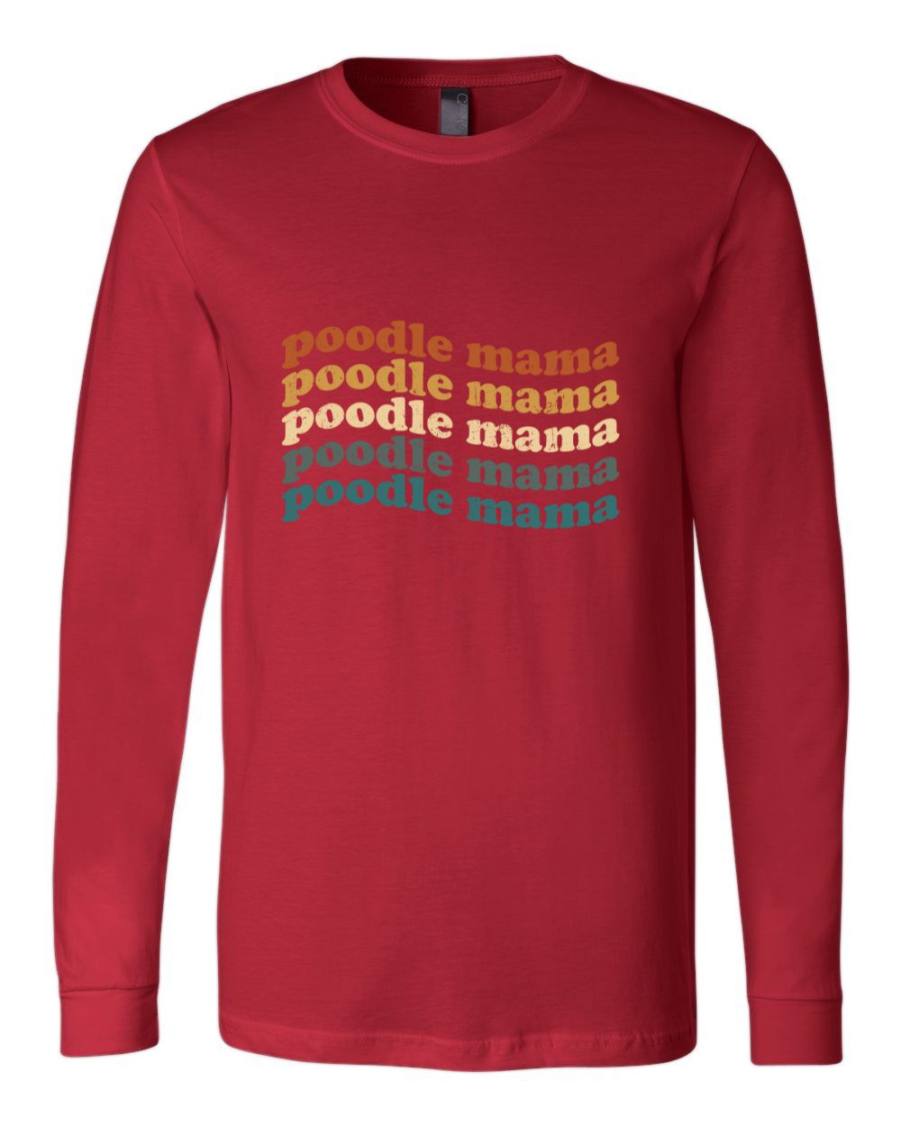 Poodle Mama Colored Print Long Sleeves