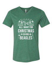 Load image into Gallery viewer, All I Want For Christmas (Is You) Are Beagles V-Neck
