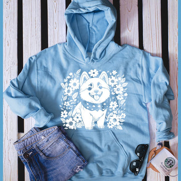 Shiba Inu Floral Hoodie