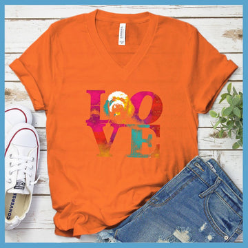 Goldendoodle LOVE Colored Print V-Neck