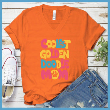 Coolest Goldendoodle Mom Colored Print V-Neck