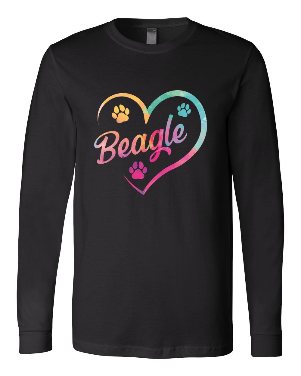 Heart Beagle Colored Print Long Sleeves