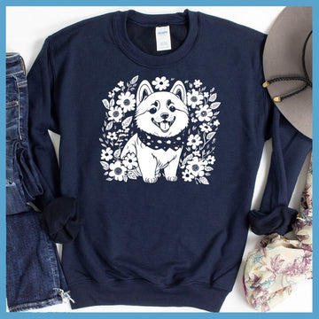 Shiba Inu Floral Sweatshirt