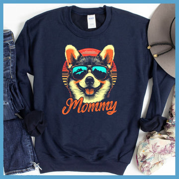 Retro Sunset Corgi Colored Print V1 Sweatshirt