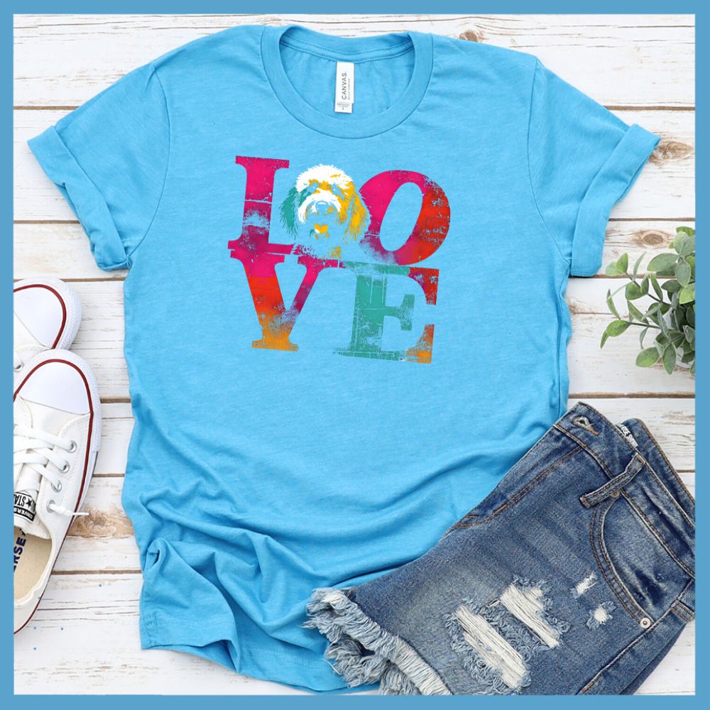 Goldendoodle LOVE Colored Print T-Shirt