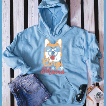 Corgi Mama Colored Print Hoodie