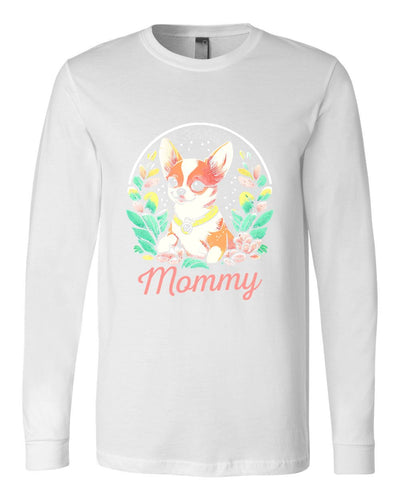 Chihuahua Floral Colored Print Long Sleeves