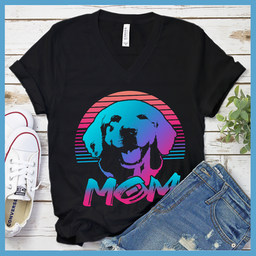 Vaporwave Golden Retriever V-Neck