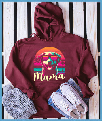 Vaporwave Summer Beach Dog Mama Hoodie