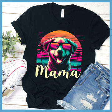 Vaporwave Summer Beach Dog Mama T-Shirt