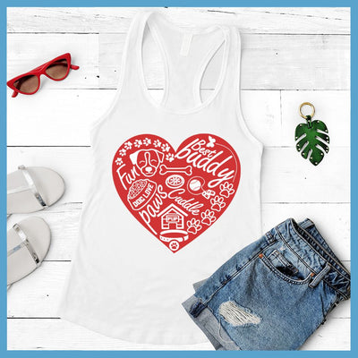 Dog Heart Colored Print Tank Top