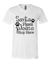 Load image into Gallery viewer, Santa Paws Please Stop Here V-Neck
