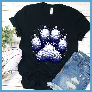 Winter Paw Colored Print T-Shirt