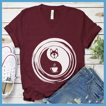 Yin Yang Husky V-Neck