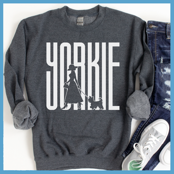 Yorkie Dog Walking Sweatshirt