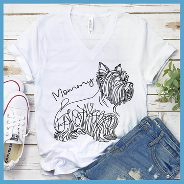 Yorkshire Terrier Line Art V-Neck