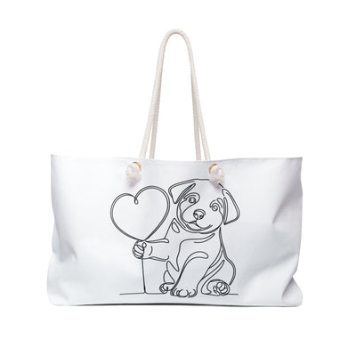 Puppy With Heart Balloon Weekender Bag - Rocking The Dog Mom Life