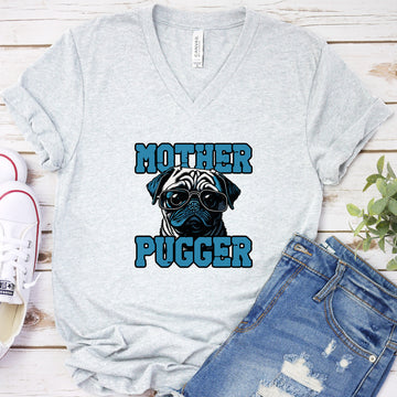 Mother Pugger Colored Print V-Neck