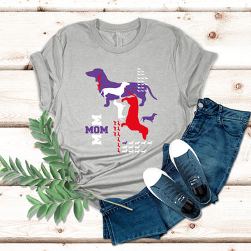 Dachshund Mom Colored Print T-Shirt