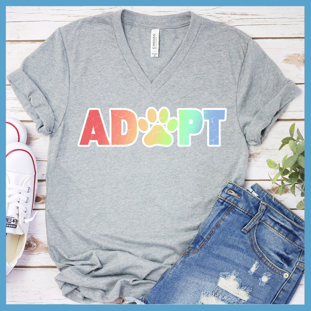 Adopt Colored Print V-Neck