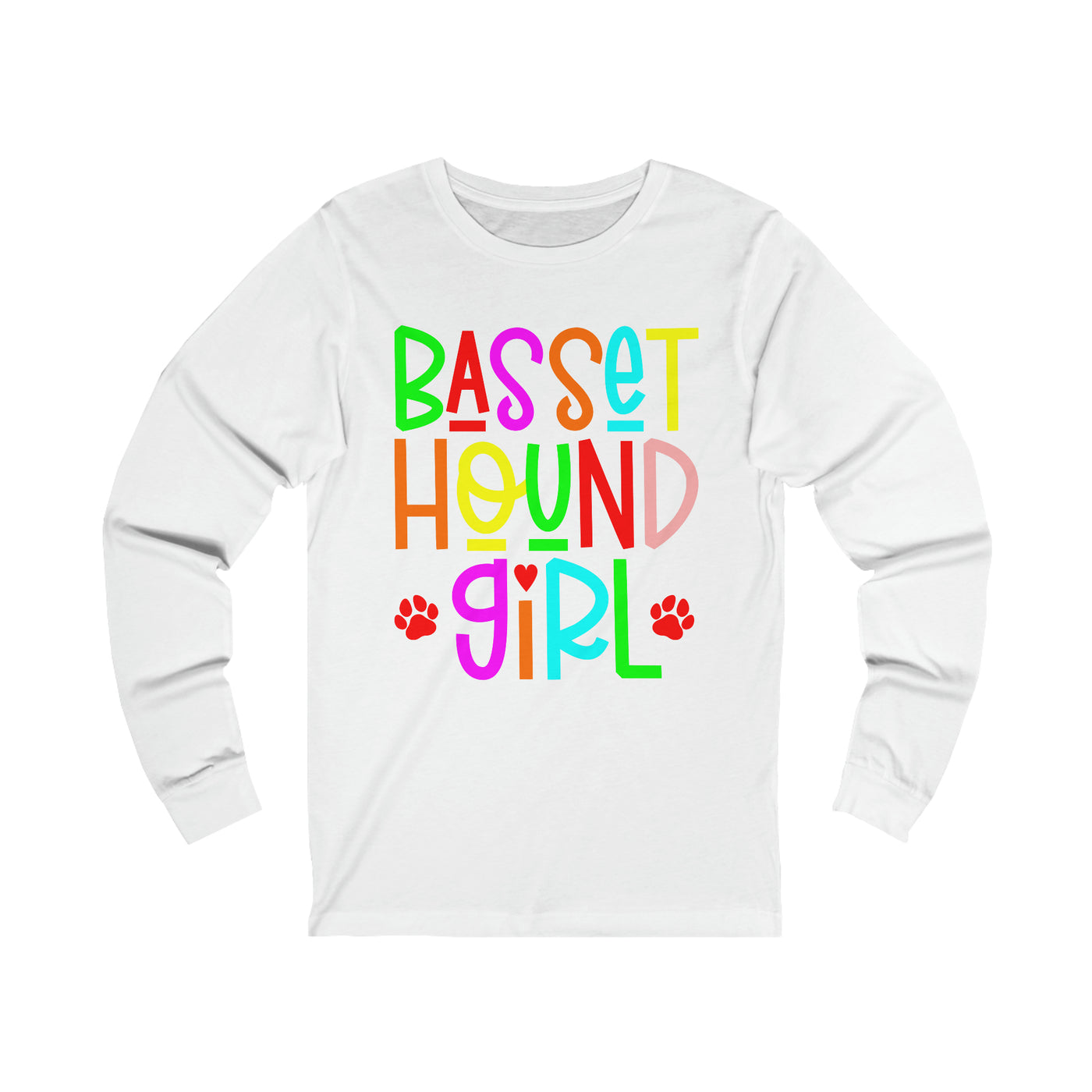 Basset Hound Girl Colored Print Long Sleeves