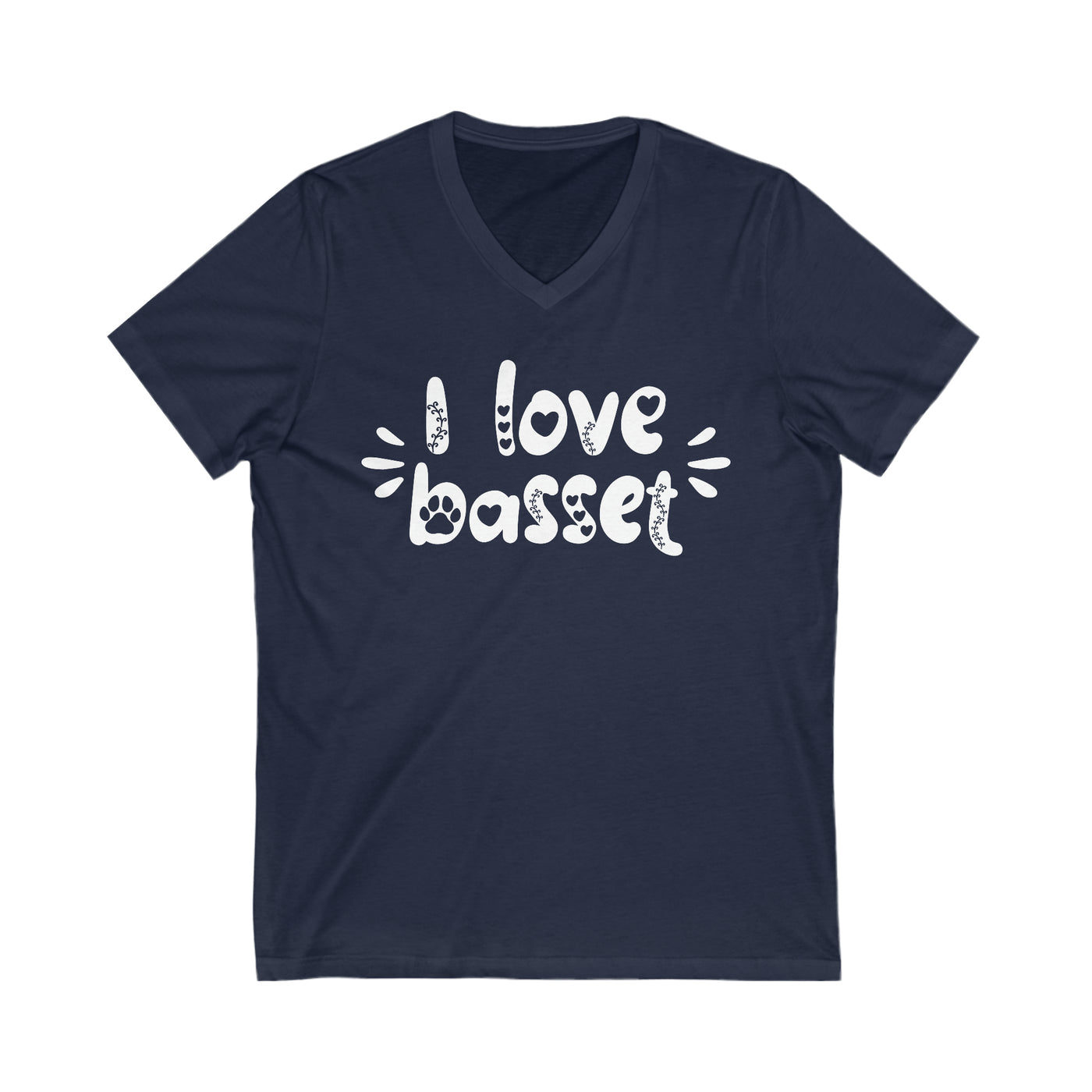 I Love Basset V-Neck