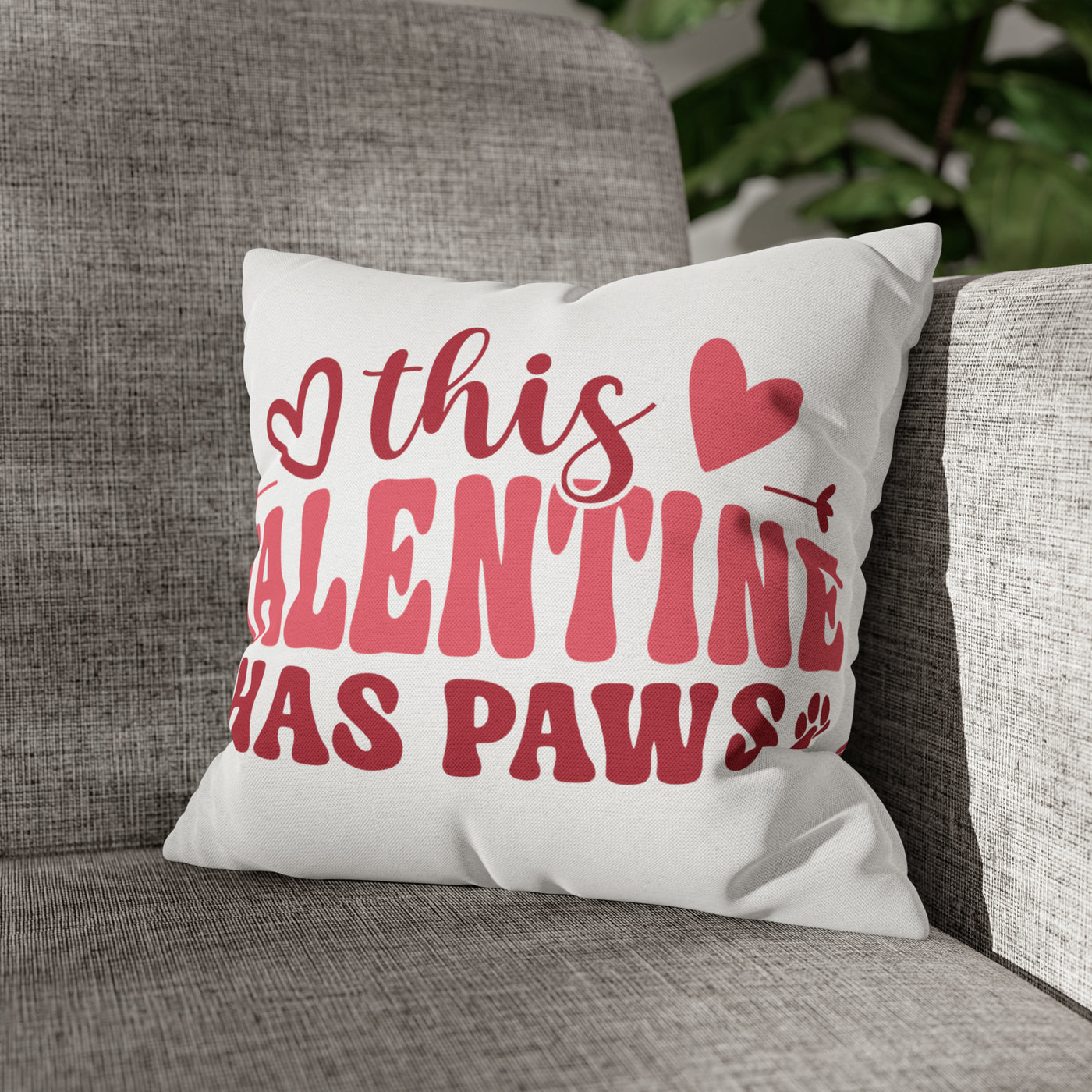 This Valentine Has Paws Version 1 Pillow Cover