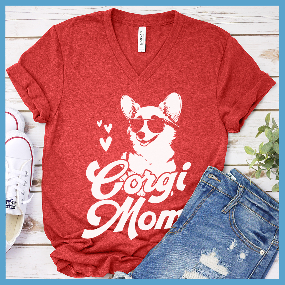 Corgi Mom V-Neck