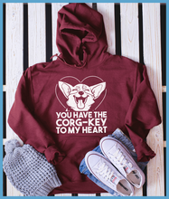 Load image into Gallery viewer, Corgkey To My Heart Hoodie
