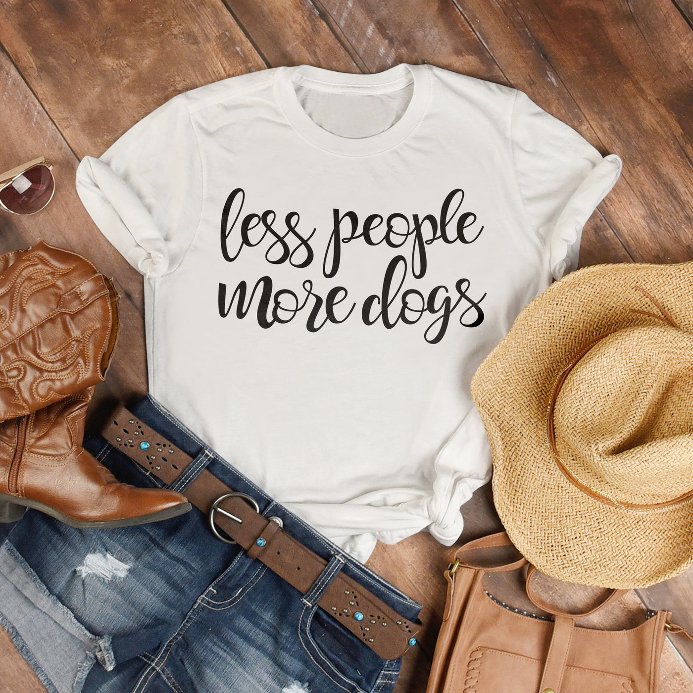 Less People More Dogs Version 2 T-Shirt - Rocking The Dog Mom Life
