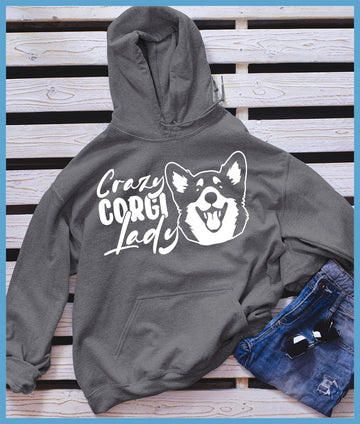 Crazy Corgi Lady Hoodies