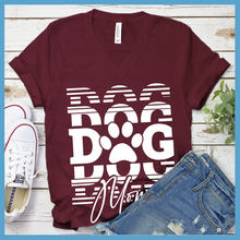 Load image into Gallery viewer, Dog Mom Stacked  Version 2 V-Neck
