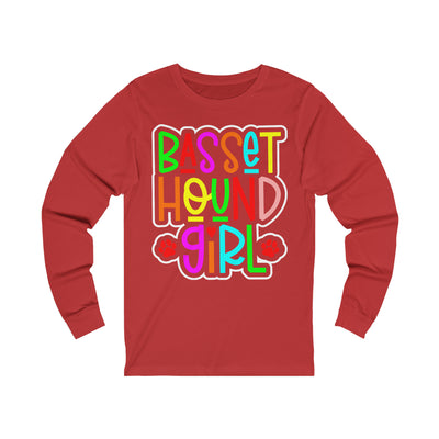 Basset Hound Girl Colored Print Long Sleeves