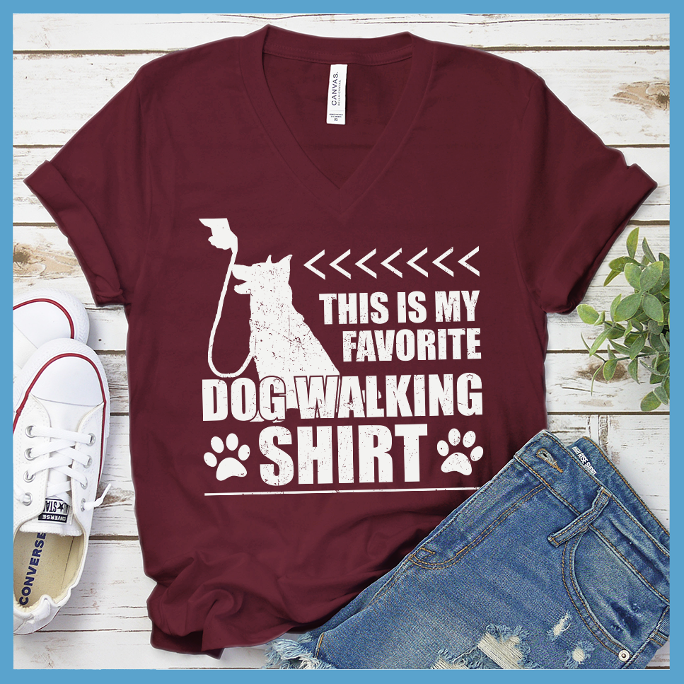 Favorite Dog Walking Shirt V-Neck