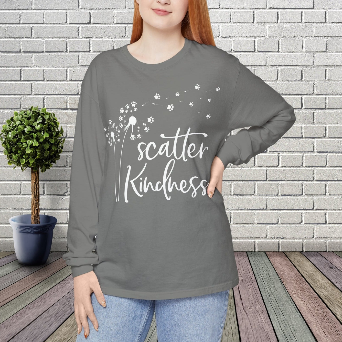 Scatter Kindness Paw Version Long Sleeves - Rocking The Dog Mom Life
