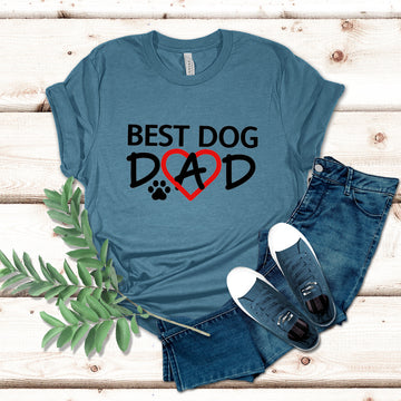 Best Dog Dad Colored Print T-Shirt