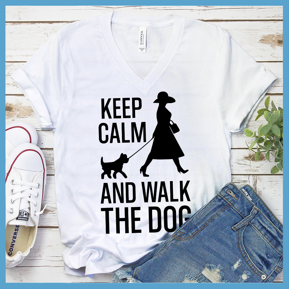 Keep Calm And Walk The Dog V-Neck