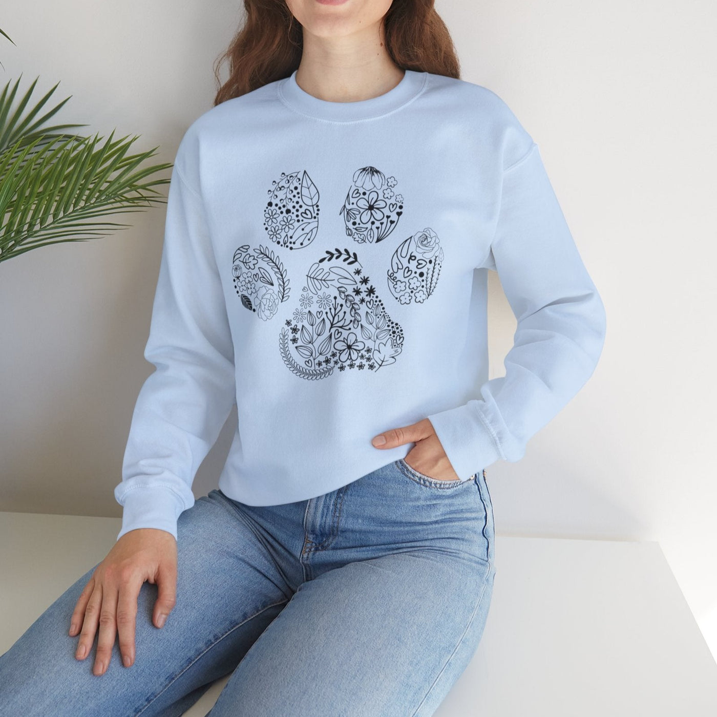 Floral Paw Sweatshirt - Rocking The Dog Mom Life